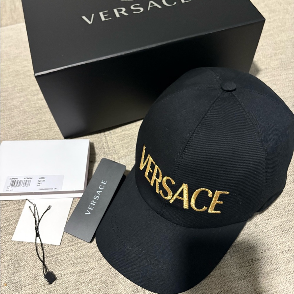 Versace Dadcap Hat Cap Logo Medusa Size 59 M Gold